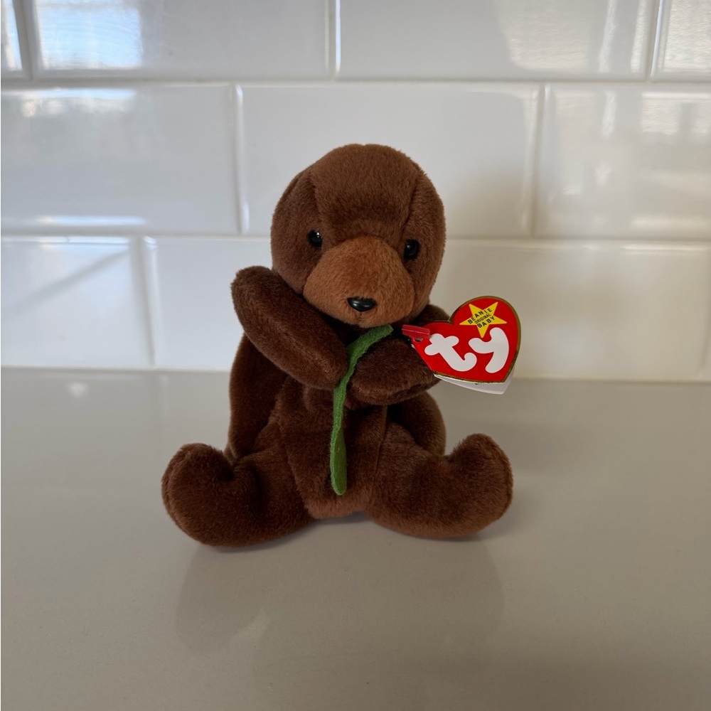 Ty Beanie Babies Seaweed The Otter With Tag Errors, Style - 4080 - Picture 9 of 9